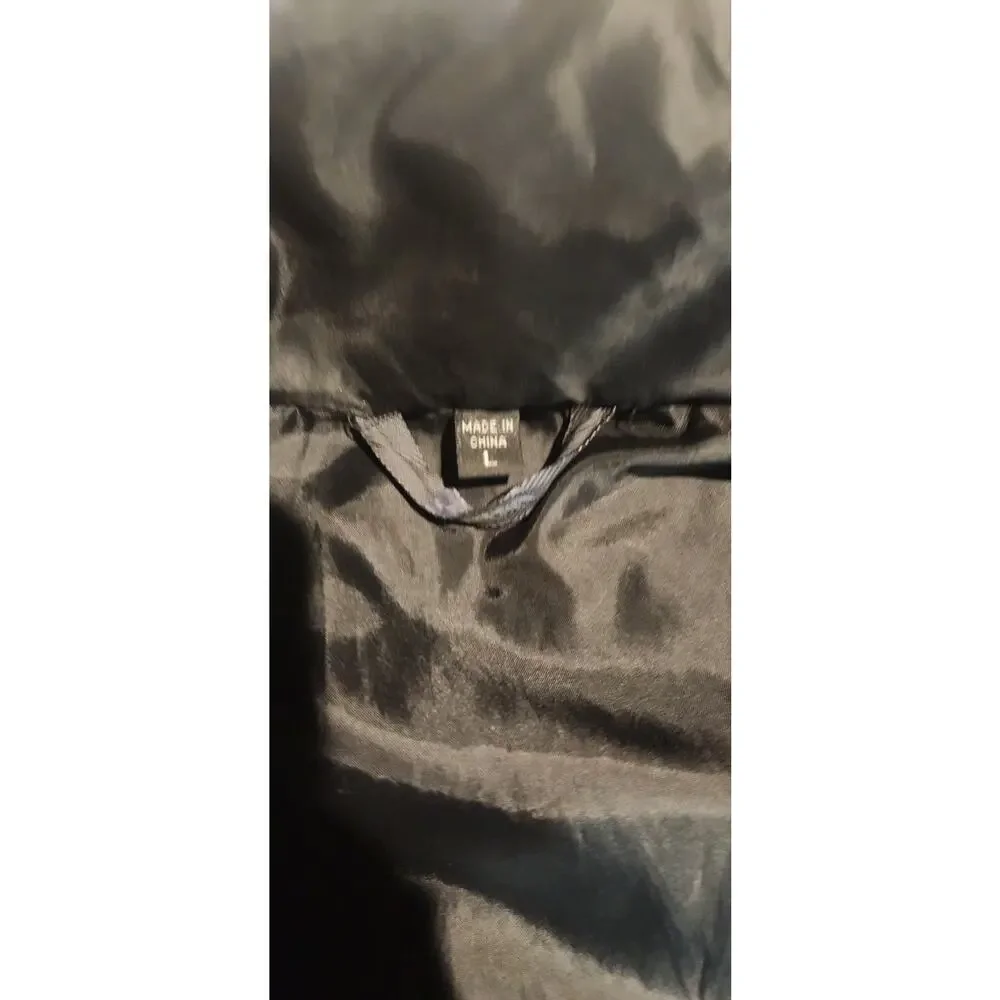 Y2K FOX Racing All Over Print Graffiti Snowboarding Zip Up Puffer Jacket Size L